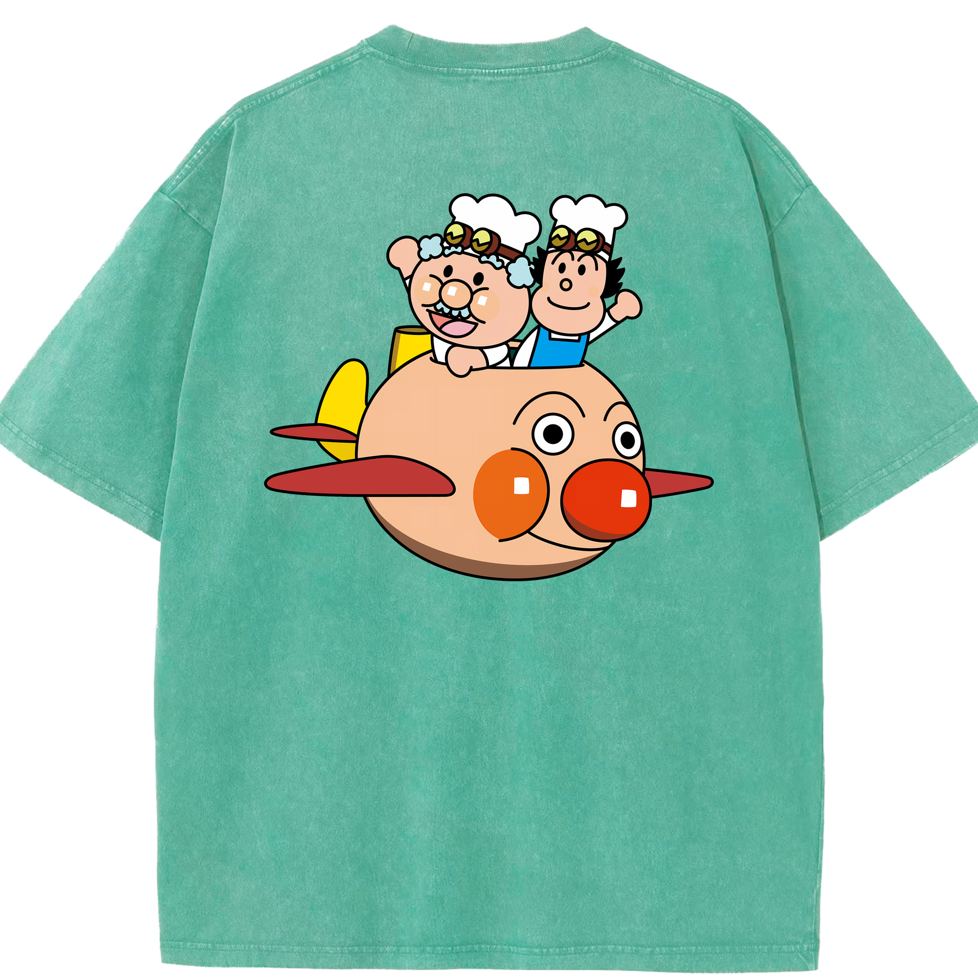 （画像用） アンパンマン Anpanman 綿100% ヴィンテージ風 半袖Tシャツ（背面プリント）